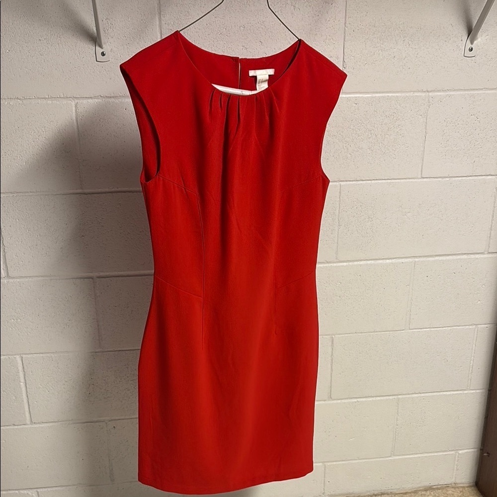 H&M Red Sleeveless Sheath Mini Dress
